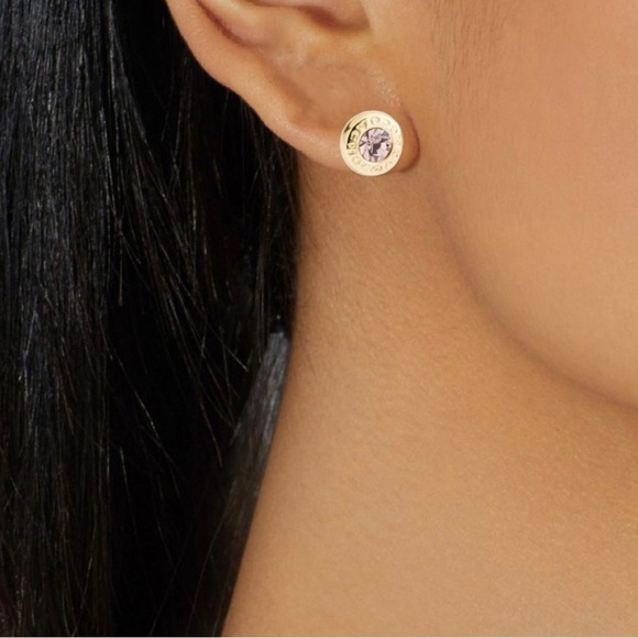 Coach Open Circle Stone Stud Earrings - Picture 1 of 2